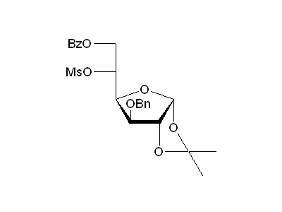 6-O-Benzoyl-3-O-benzyl-1,2-O-isopropylidene-5-O-mesyl-α-D-glucofuranose