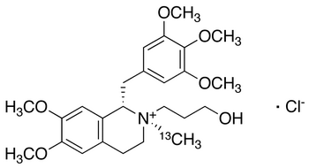 trans-1,2,3,4-Tetrahydro-2-(3-hydroxypropyl)-6,7-dimethoxy-2-(methyl-13C) -1-[(3,4,5-trimethoxyphenyl)methyl]isoquinolinium Chloride