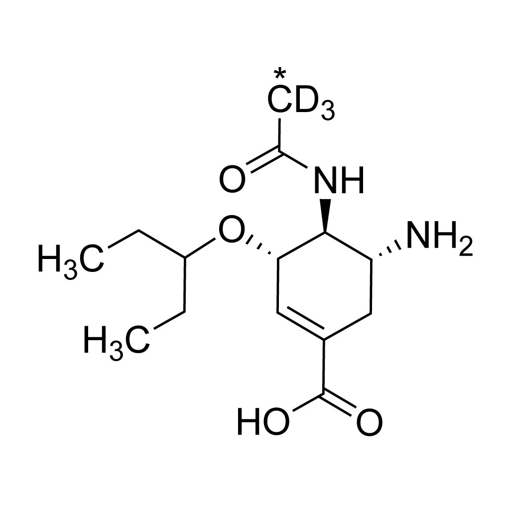 Oseltamivir acid (¹³C, 99%; D₃, 98%)