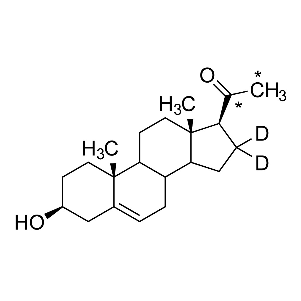 Pregnenolone (20,21-¹³C₂, 99%; 16,16-D₂, 98%) 100 µg/mL in acetonitrile