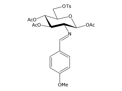 1,3,4-Tri-O-acetyl-2-amino-2-deoxy-N-(4-methoxybenzylidene)-6-O-tosyl-β-D-glucopyranose