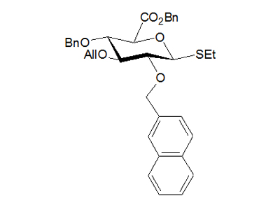 Ethyl 3-O-allyl-4-O-benzyl-2-O-naphthylmethyl-1-thio-β-D-glucopyranosiduronic acid benzyl ester
