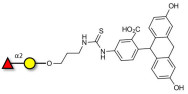 Blood group H antigen disaccharide linked to fluorescein (Linker-FLUO A)