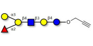 Blood group B antigen hexaose type 2 with terminal alkyne (Linker-CΞCH B)