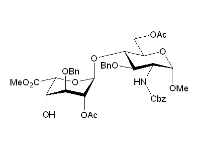 Methyl 6-O-acetyl-3-O-benzyl-N-Cbz-2-deoxy-4-O-(methyl 2-O-acetyl-3-O-benzyl-α-L-idopyranuronosyl)-α-D-glucopyranosaminide