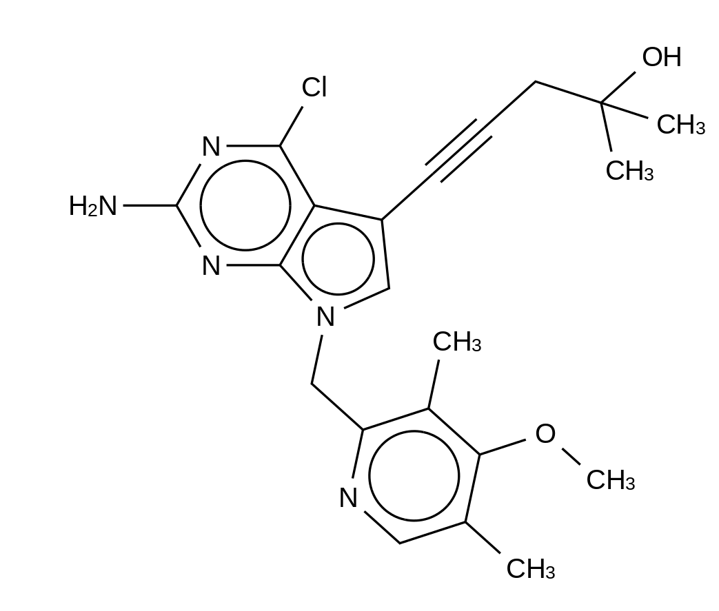 5-[2-Amino-4-chloro-7-[(4-methoxy-3,5-dimethyl-2-pyridinyl)methyl]-7H-pyrrolo[2,3-d]pyrimidin-5-yl]-2-methyl-4-pentyn-2-ol