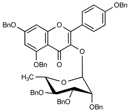 5,7-Bis-(benzyloxy)-α-(4-(benzyloxy)phenyl)-3-[3,4-di-O-acetyl-α-O-acetyl-α-L-rhamnopyranosyloxyl]-4H-chromen-4-one