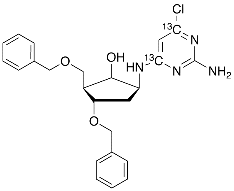 5-[(2-Amino-6-chloro-4-pyrimidinyl-13C2)amino]-3-(phenylmethoxy)-2-[(phenylmethoxy)methyl]cyclopentanol