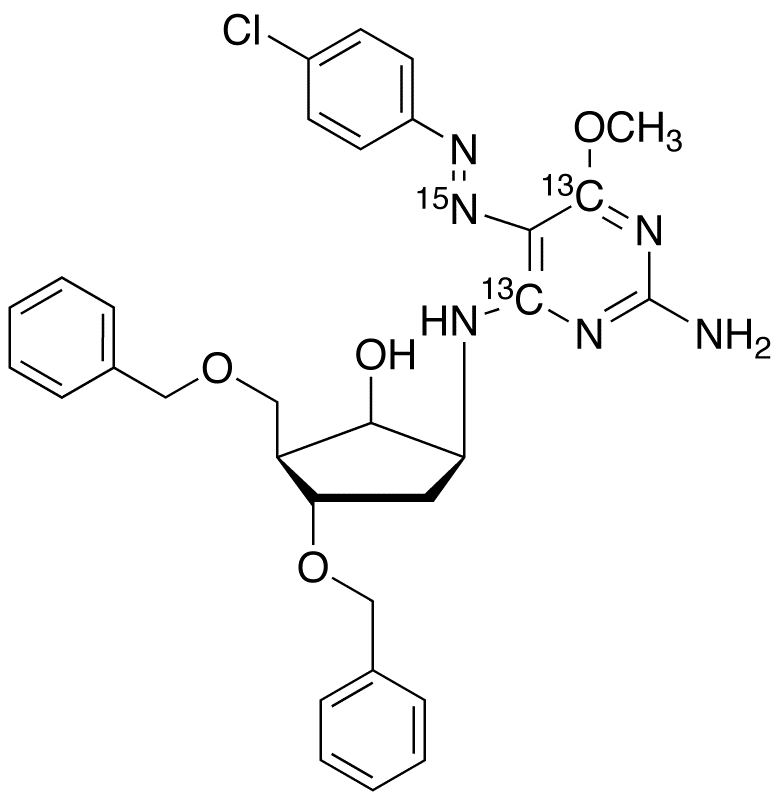5-[[2-Amino-5-[2-(4-chlorophenyl)diazenyl]-6-methoxy-4-pyrimidinyl]amino-13C2,15N]-3-(phenylmethoxy)-2-[(phenylmethoxy)methyl]-cyclopentanol