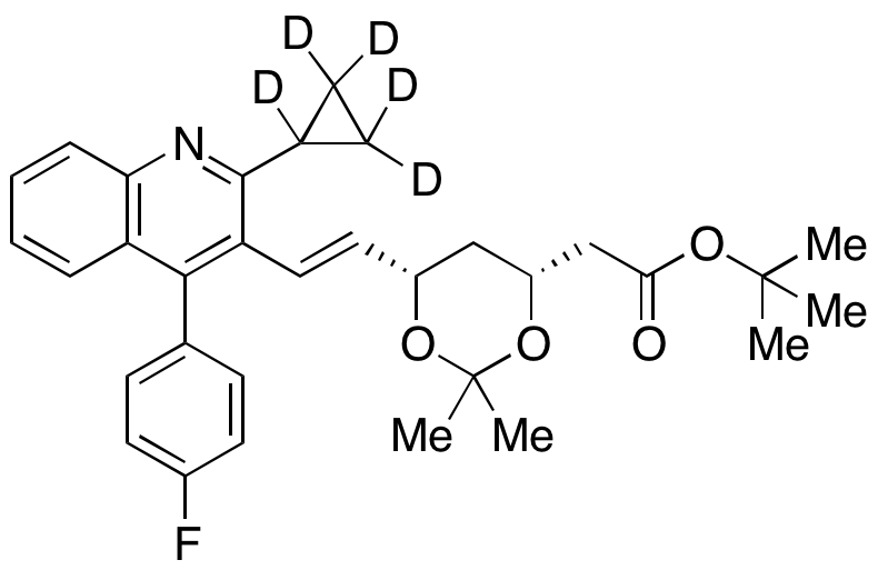 t-Butyl (3R,5S)-7-[2-Cyclopropyl-4-(4-fluorophenyl)quinolin-3-yl]-3,5-isopropylidenedioxy-6-heptenoate-d5