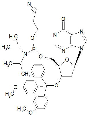 5-O-[(N,N-diisopropylamino)-(2-cyanoethoxy)phosphinyl]- 3-O-(4,4-dimethoxytrityl)-2-deoxyinosine