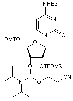 N4-Benzoyl-2-O-tert-butyldimethylsilyl-5-O-DMT-cytidine 3-CE phosphoramidite