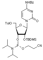 N4-Benzoyl-2-O-tert-butyldimethylsilyl-5-O-toluoylcytidine 3-CE phosphoramidite
