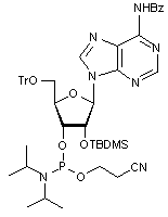 N6-Benzoyl-2-O-tert-butyldimethylsilyl-5-O-trityladenosine 3-CE phosphoramidite