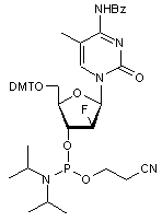 N4-Benzoyl-1-(2-deoxy-5-O-DMT-2-fluoro-β-D-arabinofuranosyl)-5-methylcytosine 3-CE phosphoramidite